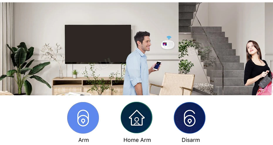 KERUI WIFI GSM Alarm System Kit W202 Home Security Protection Tuya Smart Support Alexa with Motion Detector Door Opening Sensor
