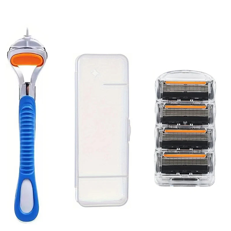 Old-fashioned Genuine Fusion Razor for Men Face Hair Shaving Removal Safety Manul Shaver Replacement Razor Blades Cassettes