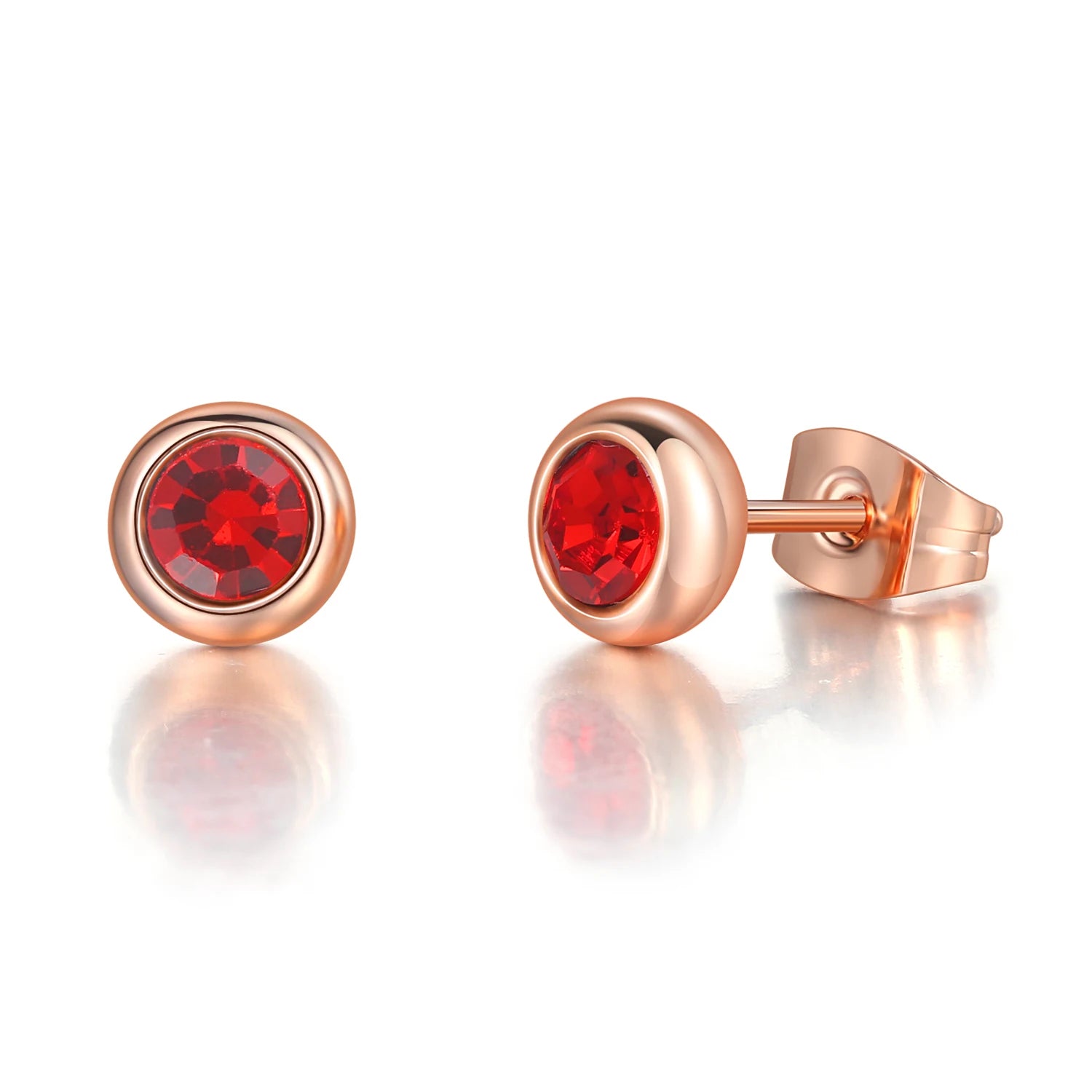 Classic Modern Cubic Zirconia Stud Earrings For Women Simple Rose Gold Color Women's Earing Accessories Fashion Jewelry E270