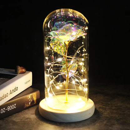 Envío directo de flores artificiales Galaxy Rose, La Bella y la Bestia, decoración de boda, regalo creativo para el Día de San Valentín, regalo para la madre.