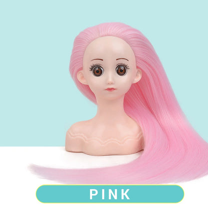 Cabeça de peruca de manequim com cabelo sintético com suporte de peruca ajustável cabeça de manequim estilo cabeleireiro cabeça de treinamento cabeça de boneca