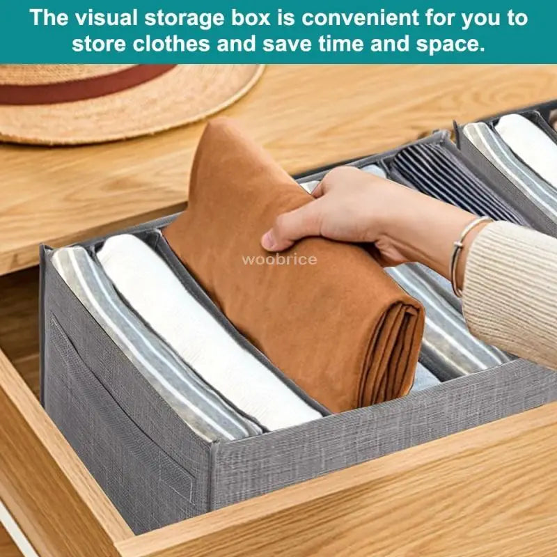 organizer for drawers Clothes Organizer Pants Jeans Storage Box Cabinet Drawer Organizer Underwear Socks T-Shirt Wardrobe Storag