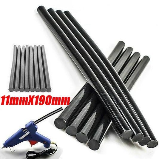 Pistola de cola adesiva preta para carro, Bastão de cola quente, Silicone para Hot Melt, 7mm, 11mm, Ajuste para torneiras de cozinha, Artigos do banheiro, 1 Pc, 20Pcs