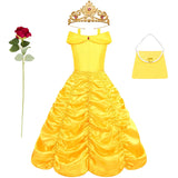 Children's Halloween Role Play Fairy Princess Belle Dress Xmas Carnival Masquerade Performance Birthday Party Fancy Girl Clothes