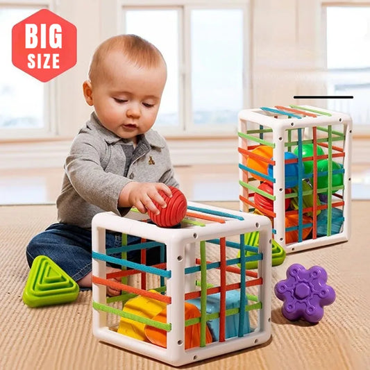 Bloques de formas coloridas, juego de clasificación, Juguetes educativos de aprendizaje Montessori para bebés, Juguetes para niños, regalo de nacimiento de 0 a 12 meses