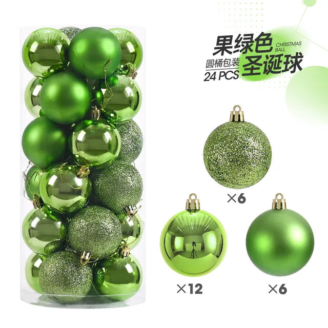 24pcs 3cm Christmas Balls Christmas Tree Ornaments Christmas Ball Hanging Tree Pendants Home Party Xmas Tree Decoration New Year Gift 