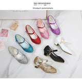 Girls Purple High Heels For Kids Princess RED Leather Shoe Footwear Children's Dress Party Wedding Shoes Round Toe 1-3CM