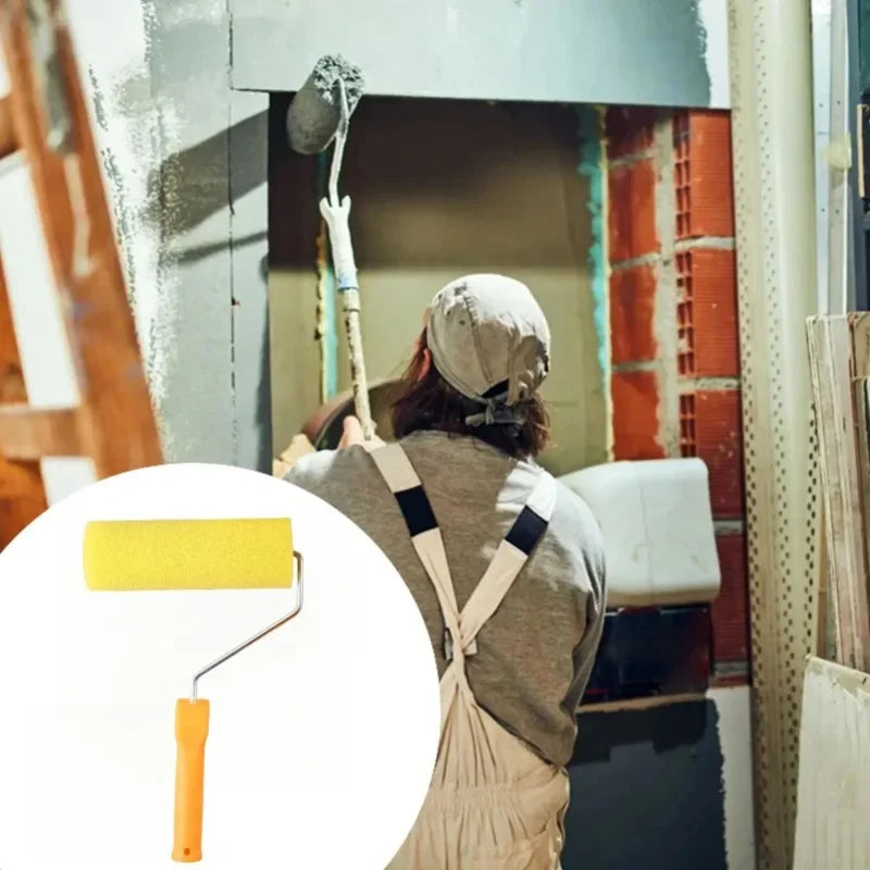 4/8inch Wall Paint Roller Brush Portable Sponge Painting Roller with Handle Roller Brush Paint Portable for Wall Painting Tool