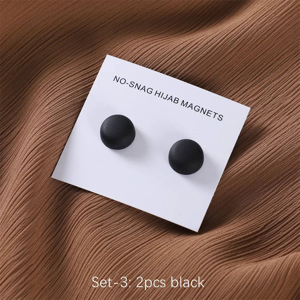Safe macaron cor hijab broche forte chapeamento de metal magnético hijab clipe luxo sem buraco pinos broches ímã para lenço muçulmano