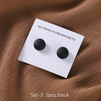 Safe macaron cor hijab broche forte chapeamento de metal magnético hijab clipe luxo sem buraco pinos broches ímã para lenço muçulmano