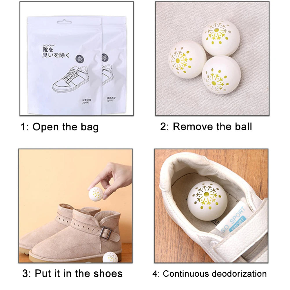 6/12Pcs 6Pcs/Packet Deodorizer Freshener Balls Sneaker Deodorizer Ball Long Lasting Odor for Sneakers Gym Bags Lockers Car 3cm