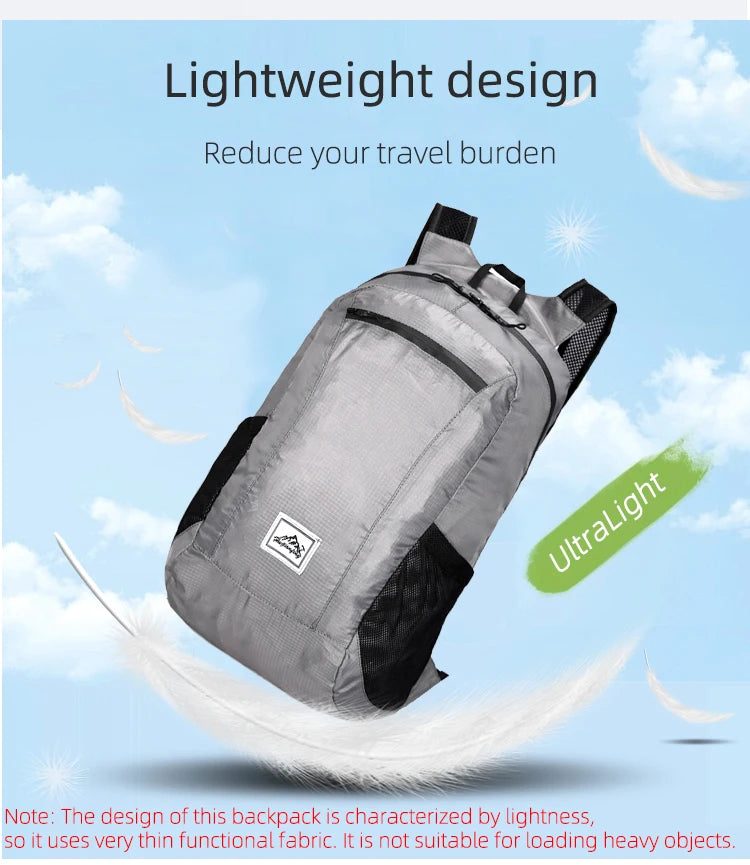 18L Portable Foldable Backpack Folding Mountaineering Bag Ultralight Outdoor Climbing Cycling Travel Knapsack Hiking Daypack