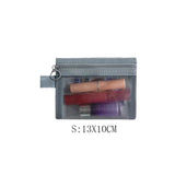 Women Mesh Cosmetic Bag Travel Storage Makeup Bag Organizer Female Make Up Pouch Zipper Clear Small Large Toiletry Beauty Case