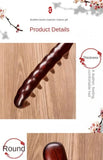 Peine de madera de sándalo verde natural hecho a mano para cabello rizado con dientes anchos, cepillo de masaje desenredante de madera antiestático para mujeres.