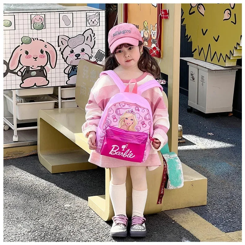Kawaii Barbie Cartoon Anime Fashion Backpack Girl Barbie Princess Backpack Cute Kindergarten Kids Schoolbag Gift Toys