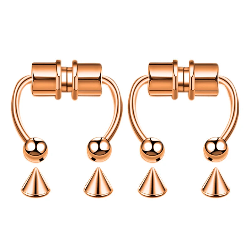 Fake Nose Ring Hoop Septum Non-Piercing Nose Clip Rock Hip Hop Stainless Steel Magnet Fashion Punk Women Body Jewelry