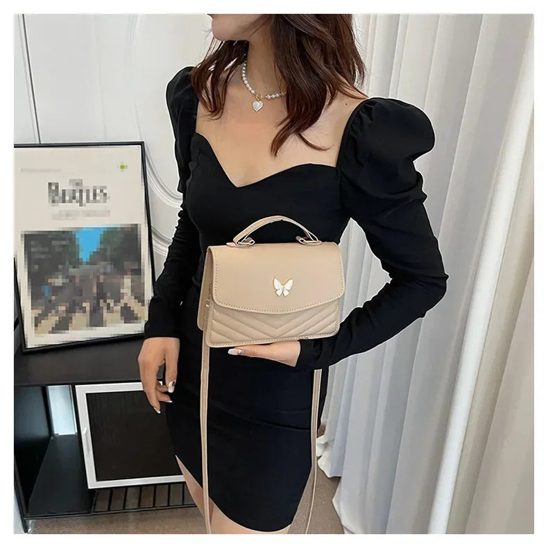 PU Versatile and Fashionable Portable Small Square Bag Single Shoulder Crossbody Bag Luxury Designer Handbag Women's Bags