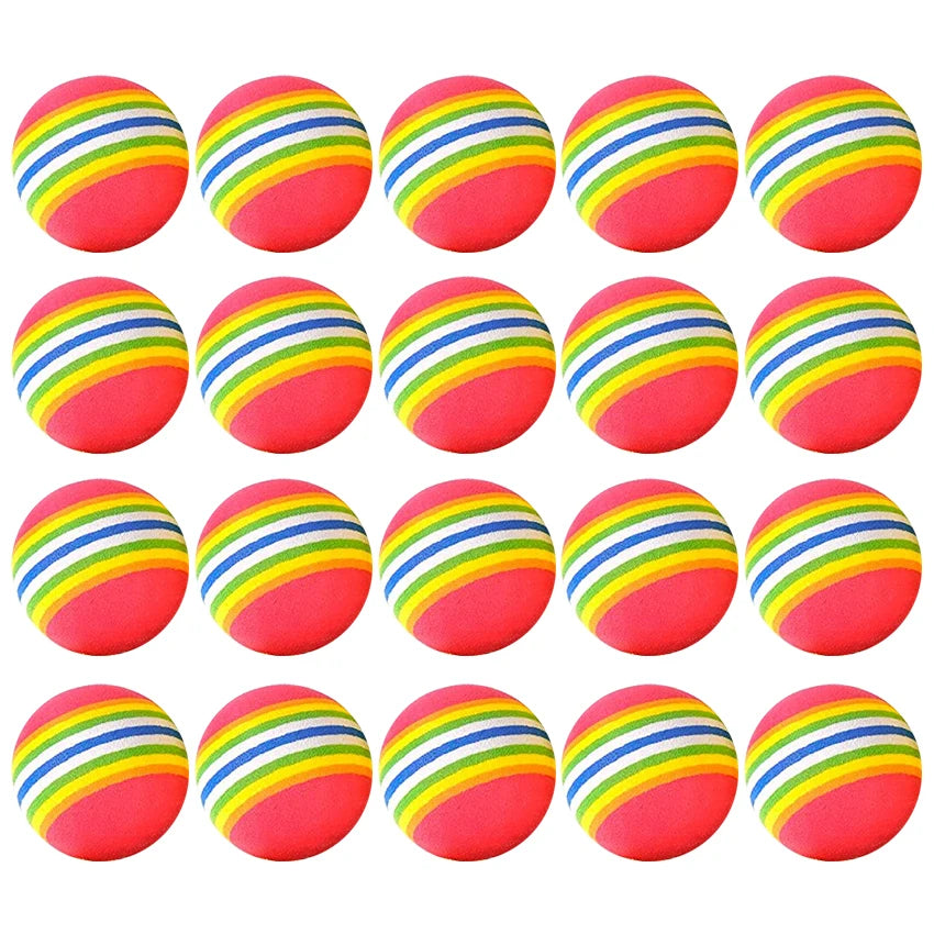 20pcs Golf Balls Light Rainbow Ball Range Ball 42mm Diameter Red Blue Yellow 3 Colors Pracitce Sports Ball Indoor Outdoor