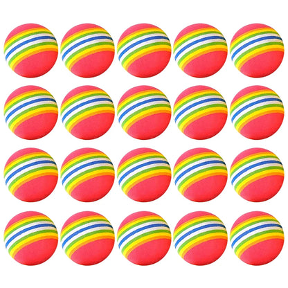 20pcs Golf Balls Light Rainbow Ball Range Ball 42mm Diameter Red Blue Yellow 3 Colors Pracitce Sports Ball Indoor Outdoor