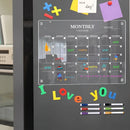 Magnetic Acrylic Dry-Erase Calendar-Clear Planner for Fridge, Ideal Kitchen Organizer for Home & Office with Marker Pen Included