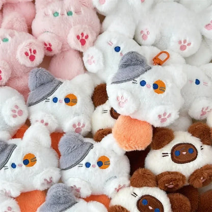 PLush Cat Wallet Keychain Soft Stuffed Animal Little Cat Bag Car Pendant Keychain Trinket Kids Stuffed Keychains Accessories