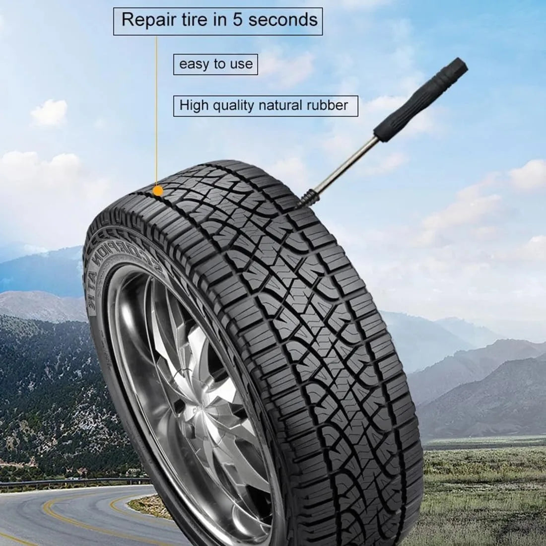 Puncture Repair Kit for Car Vacuum Tire Repair Screws, Quick Fix Self-Service Tire Repair Nails for Flat Tires With Screwdriver