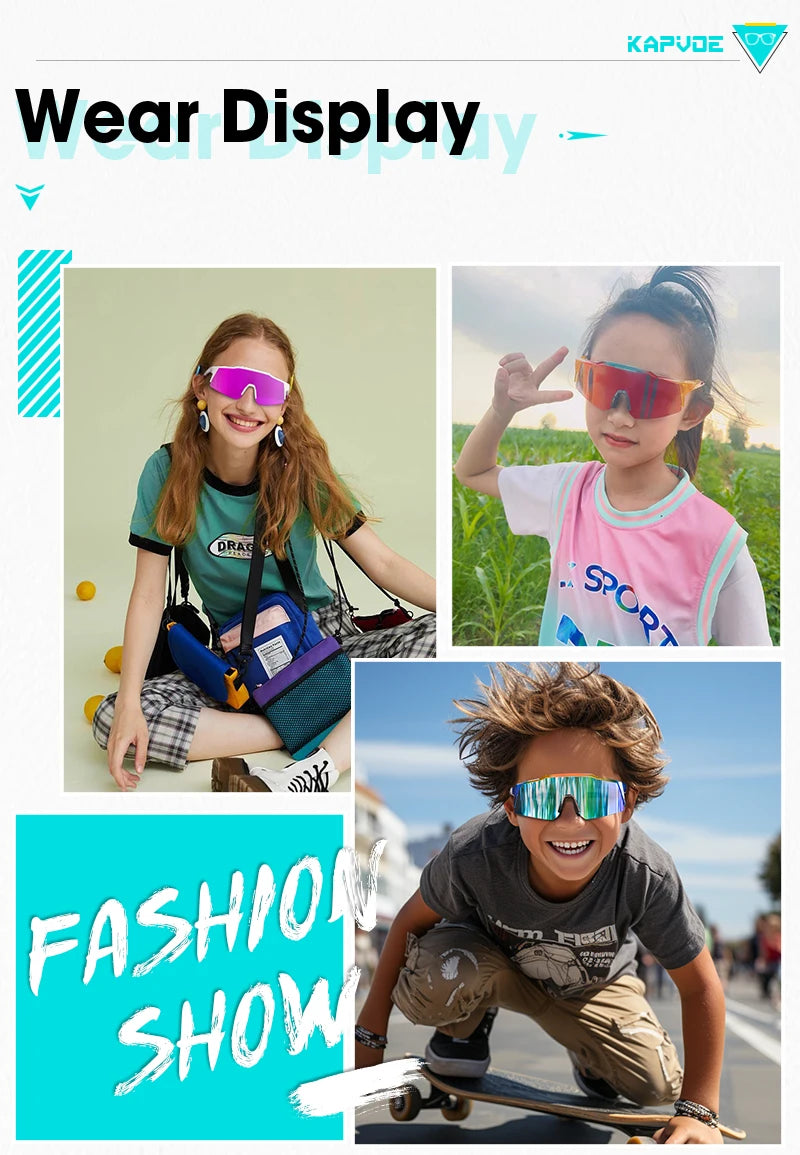 Kapvoe Photochromic Teenager Kids Cycling Sunglasses Sport Bicycle Glasses UV400 Child Goggle Outdoor Boys Girls Running Eyewear