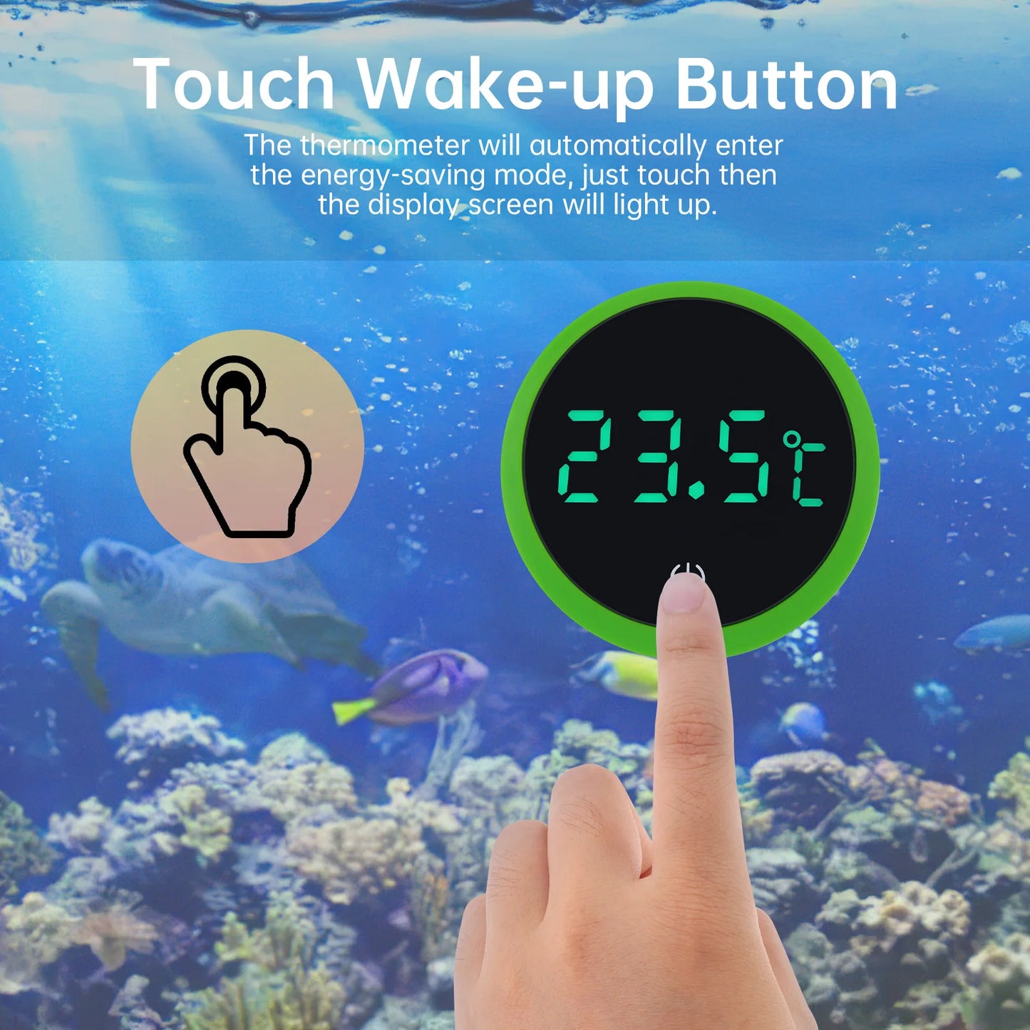Termómetro digital inalámbrico para acuario con pantalla LED, control electrónico de temperatura del agua del tanque de peces, medidor de temperatura