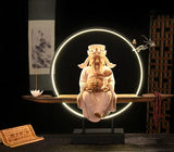 New Chinese Style Zen Ornaments for Entrance Living Room Office God of Wealth Buddha Statue Reflux Incense Decoration