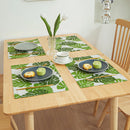 4 Pcs/Set Simple Tableware Mat Rectangle Individual Placemats Heat Insulation Dining Table Mat Table Decoration And Accessories