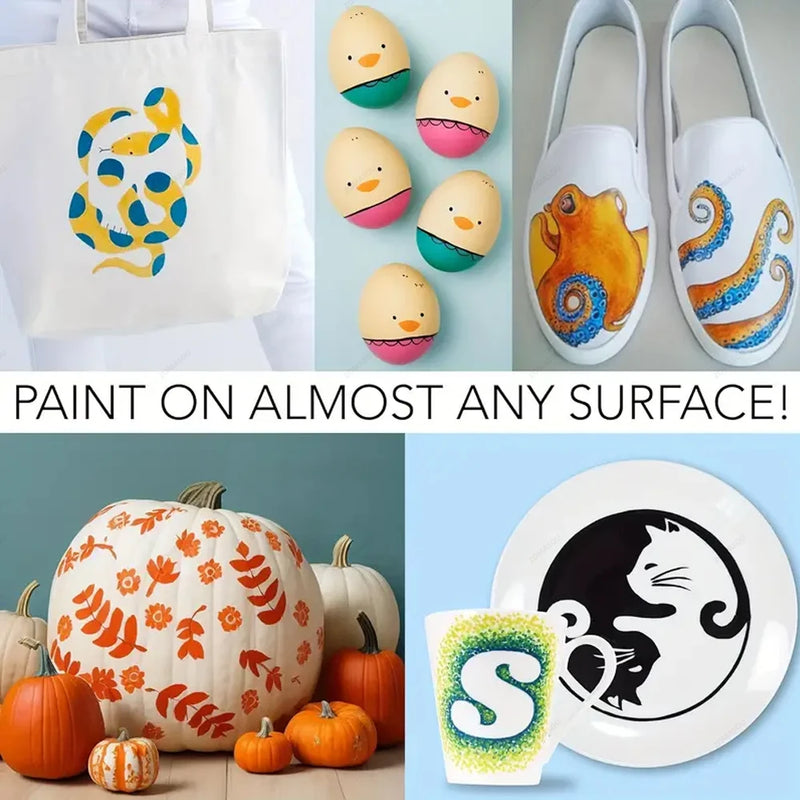 12-80Colors Acrylic Paint Pens Markers for Rock Painting Water Based Paint Markers Ceramic Easter Egg Glass Wood Manga DIY Gift