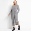 Women Ribbed Knit Dress Casual Straight Dress Plus Size Tie Waist Large Size Elegant Autumn Dress 5XL 6XL 