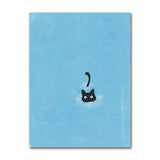 Cute Cats Pop Illustration Prints Canvas Painting Aesthetic Wall Art Pictures Home Room Dec Abstract Black Cat Drawing Poster