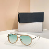 Original Factory For DIYTA DT DTS188-A With Brand Box Trendy Silver Alloy Frame Gradient Driving Anti-Glare Men Women Sunglasses