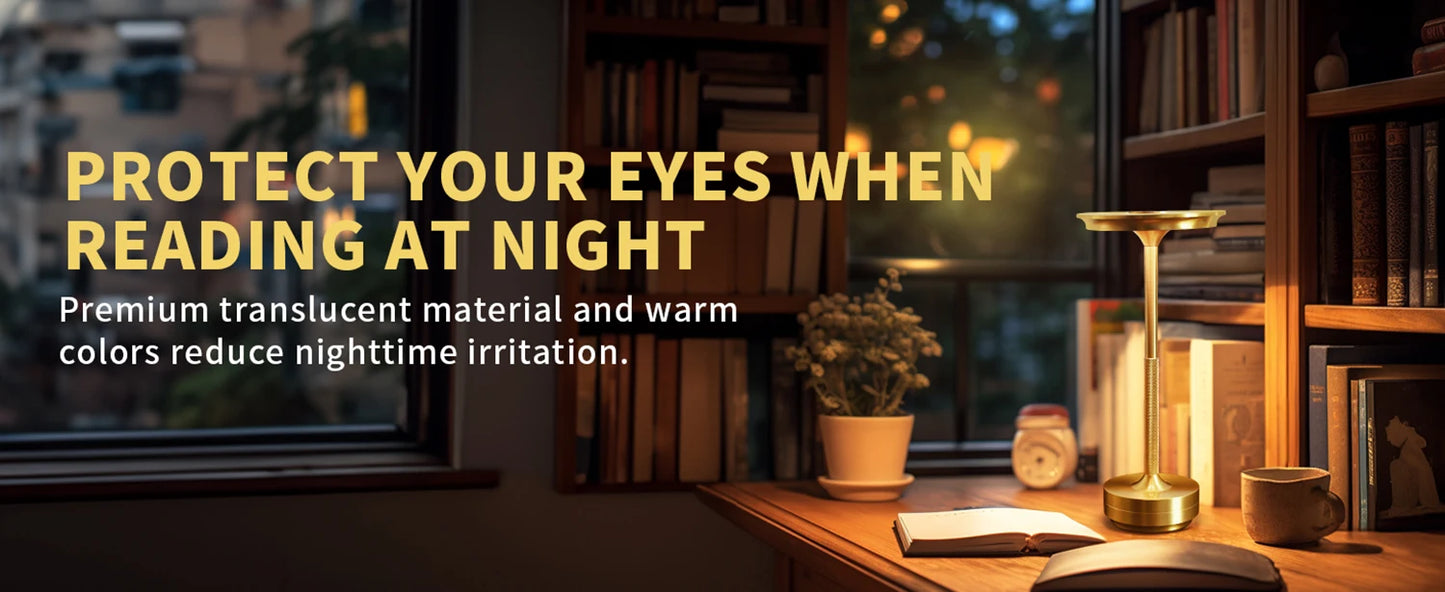 Wierless Simple Charging LED Desk Lamp restaurant Bar Table Lamp Dimming Atmosphere Retro Portable Charging Touch USB Read Lamp