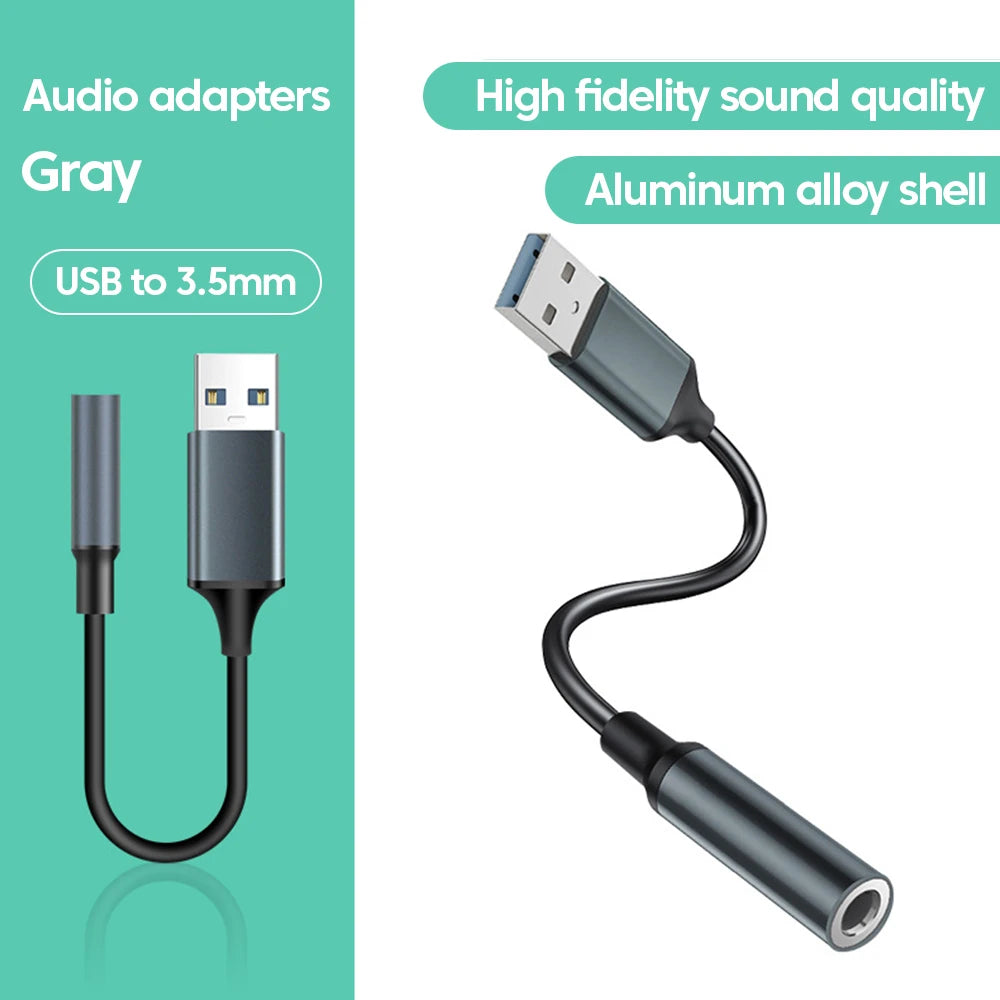 Olaf USB to 3.5mm Audio Jack Adapter USB to 3.5mm Headset/Microphone USB to 3.5 Jack Adapter External Stereo Sound Card For PC