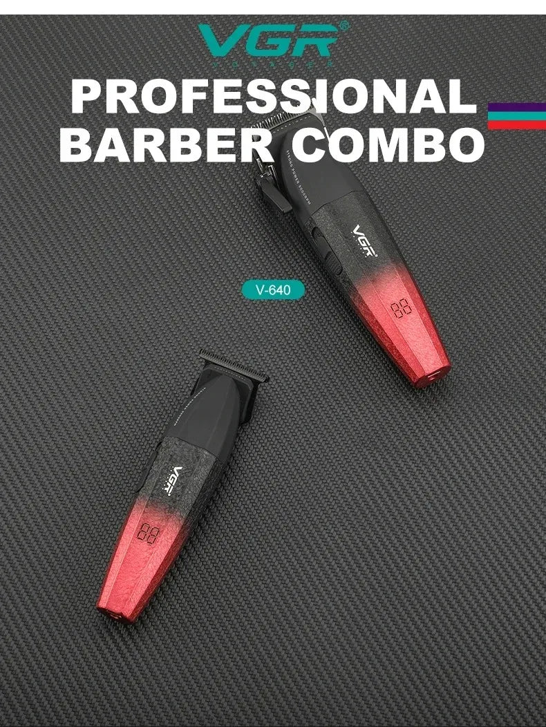 VGR Hair Trimmer Professional Hair Clippers Adjustable Hair Cutting Machine 9000 RPM Cordless Clippers and Trimmers Set V-640 S3