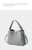 100% Genuine Leather Women's Bucket Bag Luxury Designer Versatile Shoulder Bag Women Commuter Crossbody Bags Female Handbag