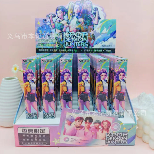 1/3/6/12Pcs KPop Demon Hunters Black Gel Pen Blind Box Student Writinng Pen Anime Figure Stationery Study Supplies Gift 0.5mm