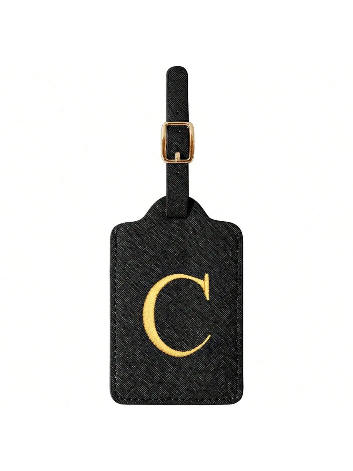 PU Leather Luggage Tag for Travel - Durable Suitcase ID Tag with Privacy Cover & Name Card Slot (A-Z) liu
