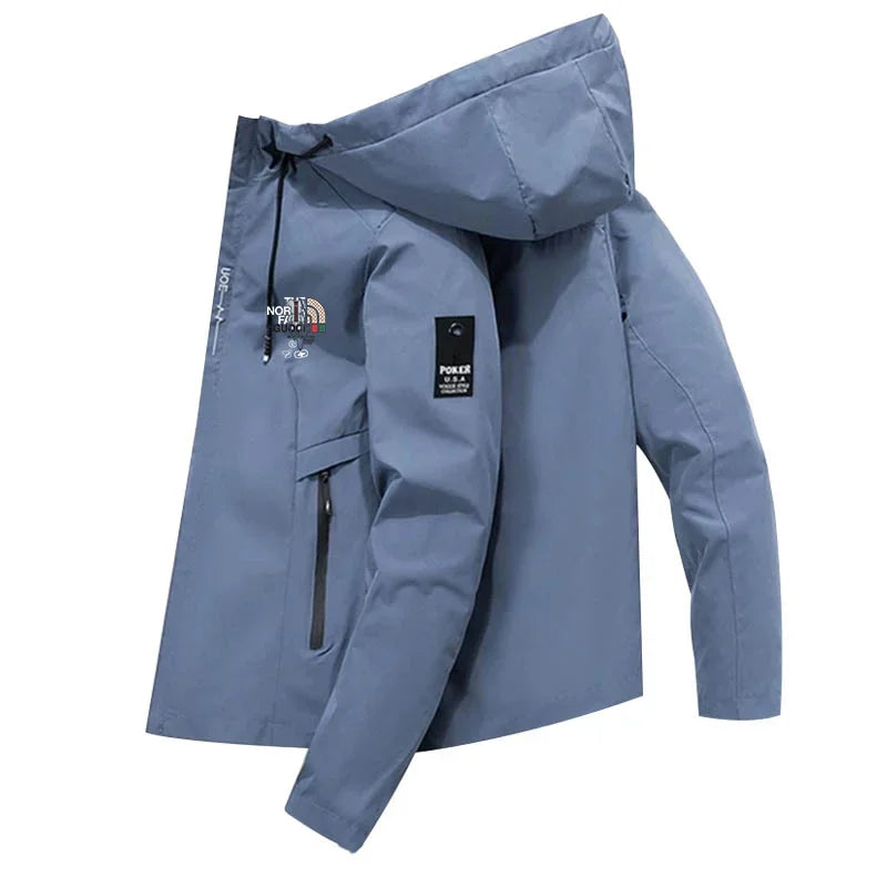 2024 Spring Autumn Fluffy Jacket Windproof Men's Casual Jacket Sports Print Hoodie Fashion Jacket for Men