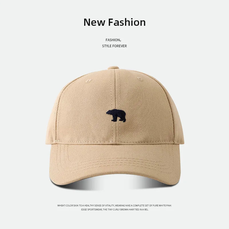 Stylish Bear Embroidered Baseball Cap Sun Protective Breathable Adjustable Ideal Casual Hat Men Women Unisex Baseball Cap