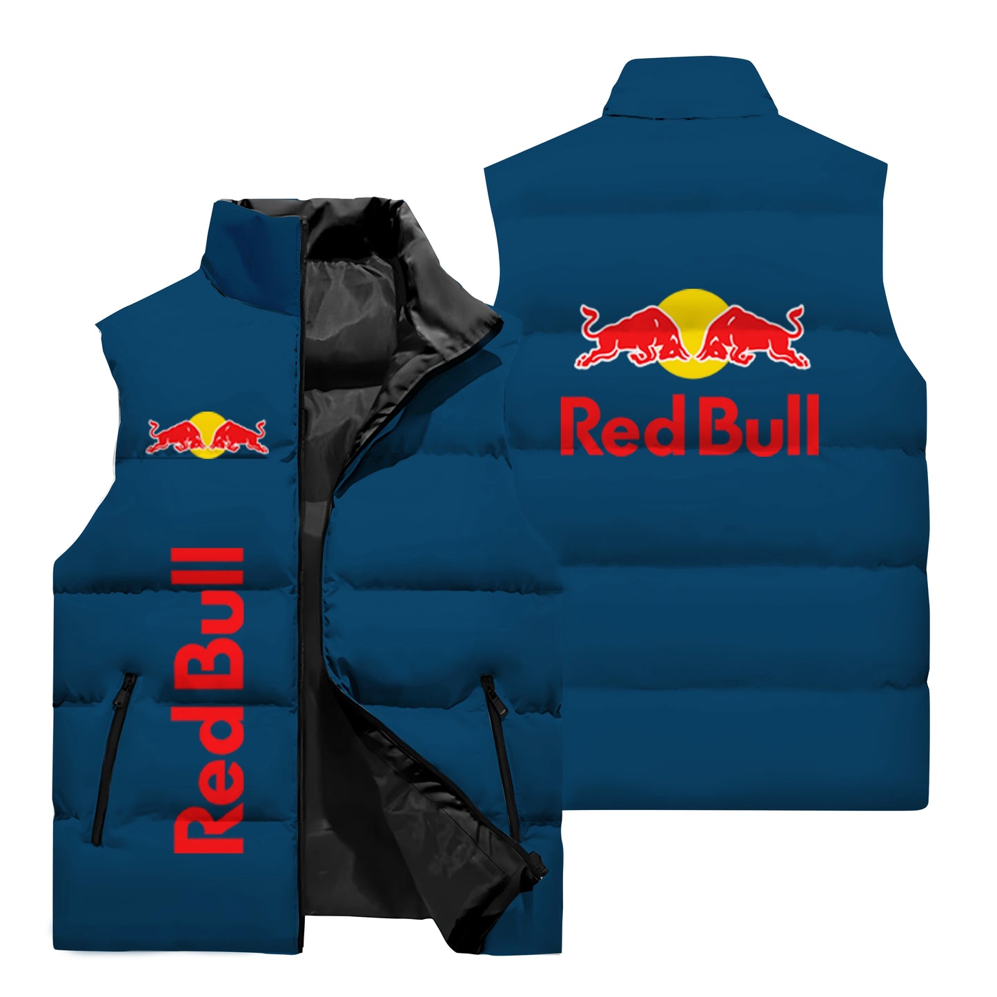 2025 New Red Bull Vest 3D Printing Fashion Men's Sleeveless Jacket Casual Fashion Outdoor Sports Vest Red Bull Cycling Jacket