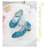 Girls Purple High Heels For Kids Princess RED Leather Shoe Footwear Children's Dress Party Wedding Shoes Round Toe 1-3CM