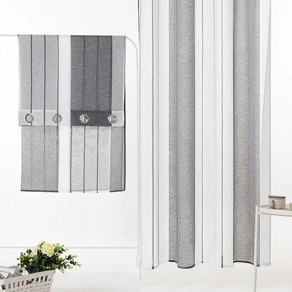 Broad Striped Sheer Curtains for Bedroom Living Room Beige Tulle Curtains for the Room Kitchen Window Treatments Drapes