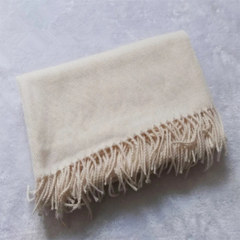 Classic Solid Colors Scarves Men Cashmere Soft Knitted Striped Scarf Long Tassel Neck Warmer Men'S Winter Scarf 2023 New