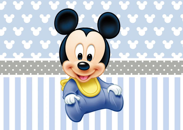 Disney Cartoon Theme Photography Background, Mickey, Minnie Mouse, Baby Shower, Happy Birthday, Gender Reveal, Banner for Children, 1Set 