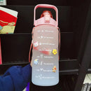 2025 Spring/Summer 2L Large Capacity Outdoor Plastic Bouncing Straw Sports Water Bottle Leak-proof Portable Refill Cups