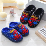 Pantuflas de algodón con estampado de Spider-Man para niños, estilo moderno, cálidas, para otoño e invierno, para interiores