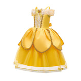 2025 Cosplay Belle Princess Dress Girls Dresses For Beauty and beast Party Clothing Magic stick crown Costume 3-12Y